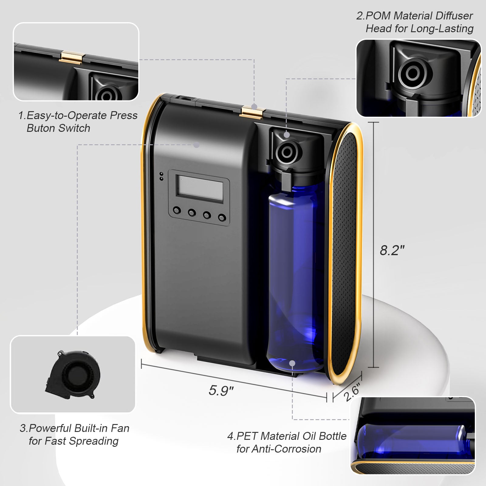 Smart Scent Air Machine for Home, Bluetooth Waterless Essential Oil Diffuser with Cold Air Tech 350ML, 1500 sq. ft - Image 8