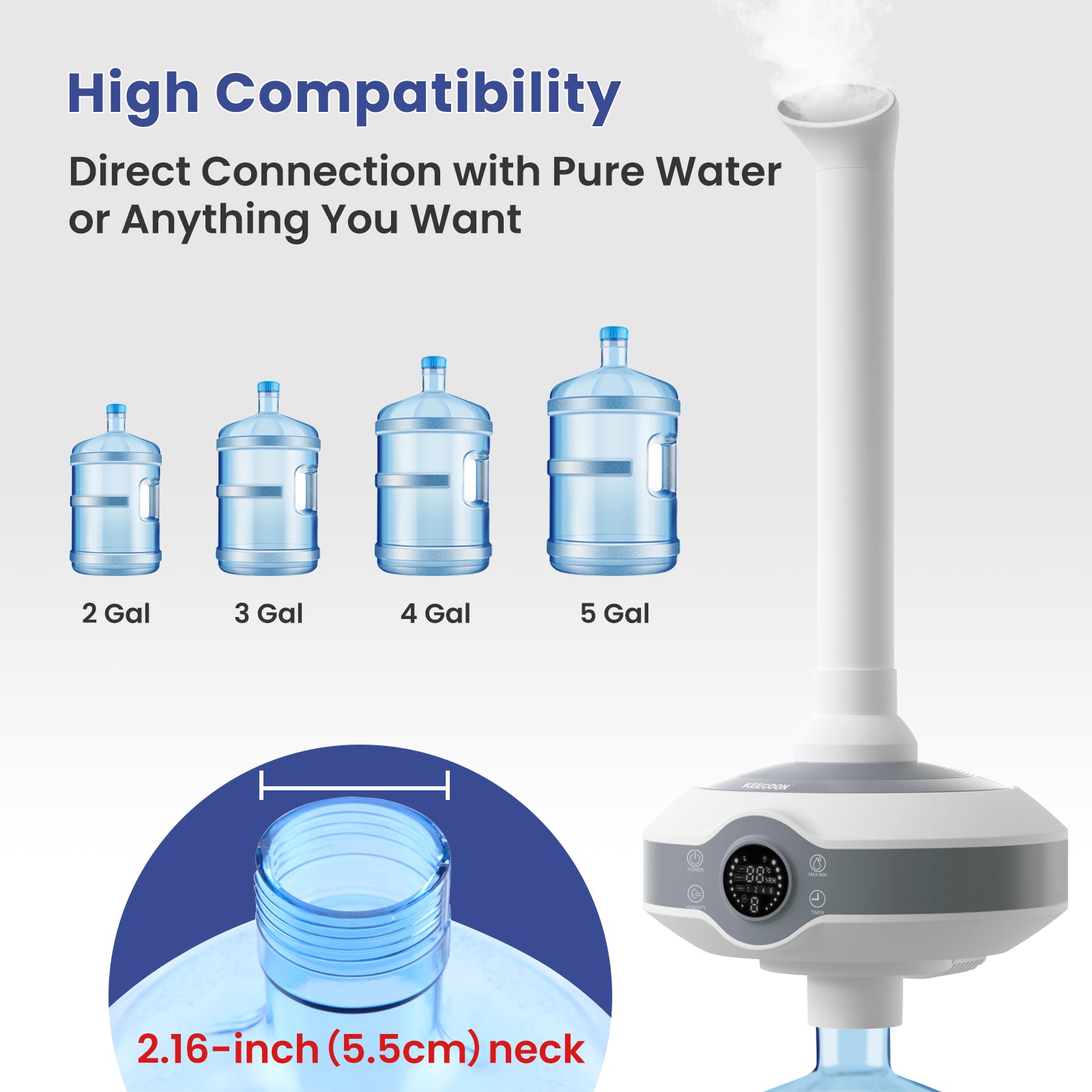 Humidifiers for large room 1000 sq.ft. Large Humidifier 800ml/h Output for Large Room - Image 5